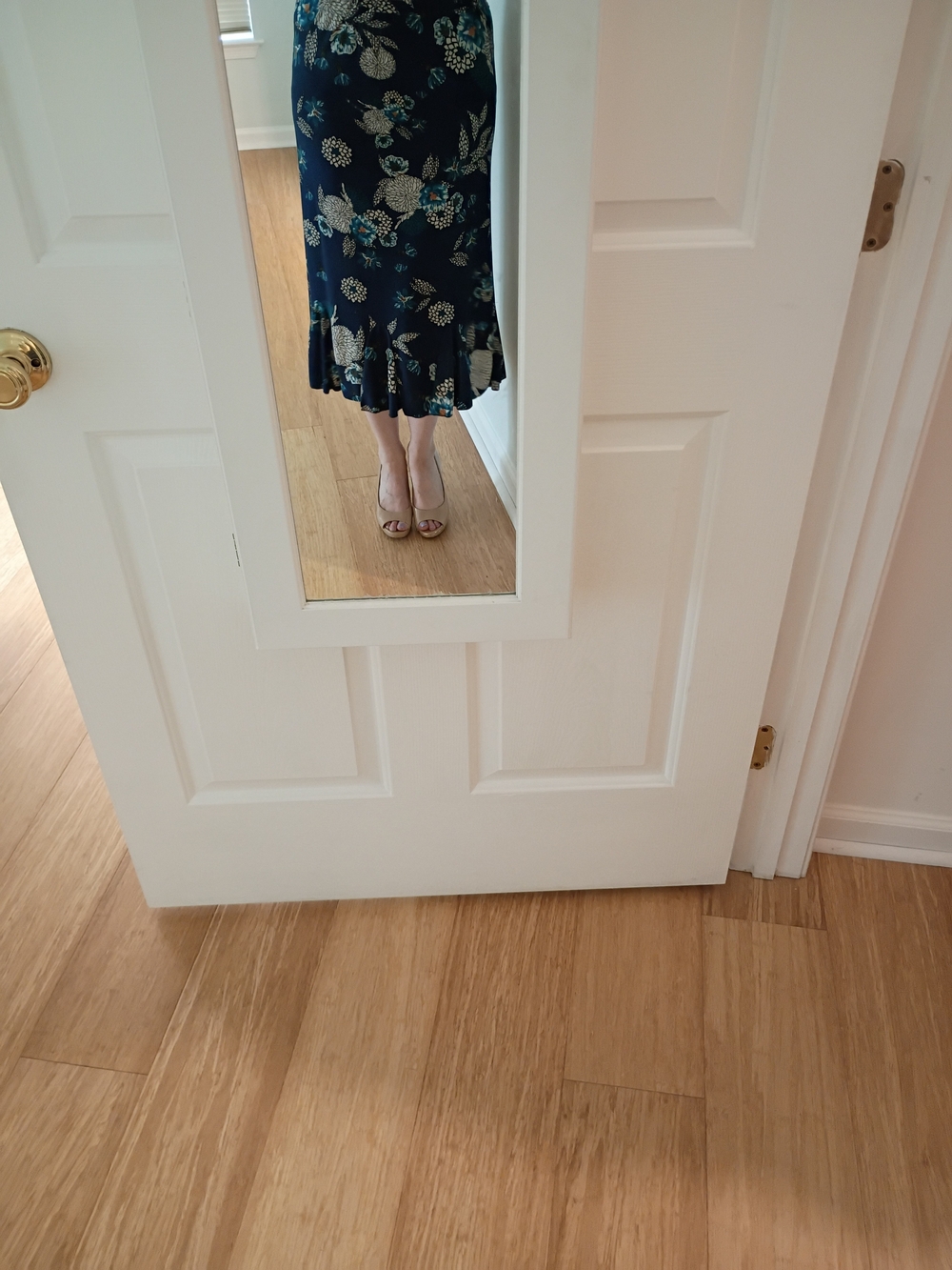 SJS Navy Floral Midi Skirt